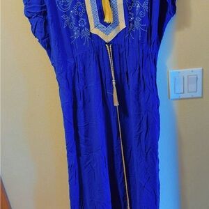 Elegant Blue Embroidered Dress